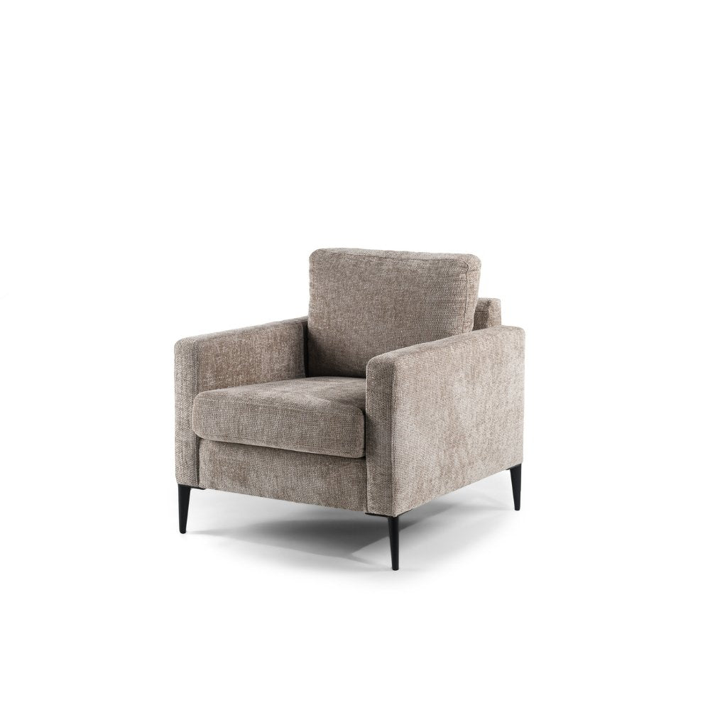 Sillón Flora DH Interior Beige Tela Blanco foto vista frontal diagonal