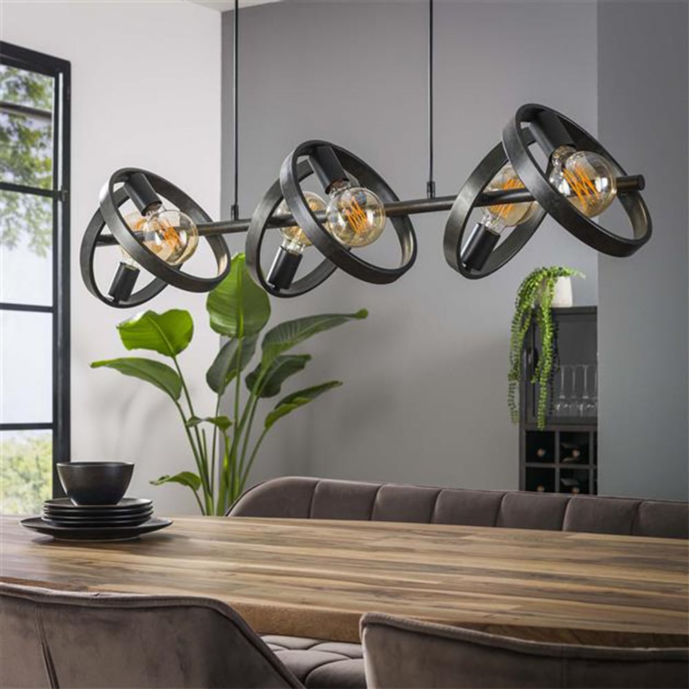 Lámpara colgante Otan DH Interior Charcoal L x An x Al 125x43x20 Metal Foto atmosférica vista frontal diagonal
