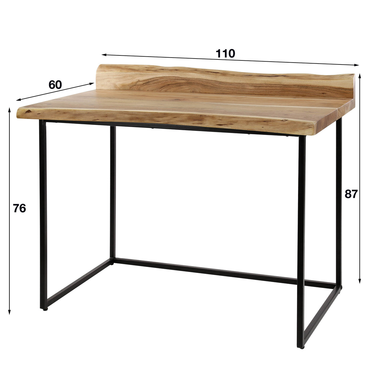 Escritorio Aberdeen DH Interior Acacia L x An x Al 115x75x18 Madera de acacia Blanco indicación del tamaño de la foto