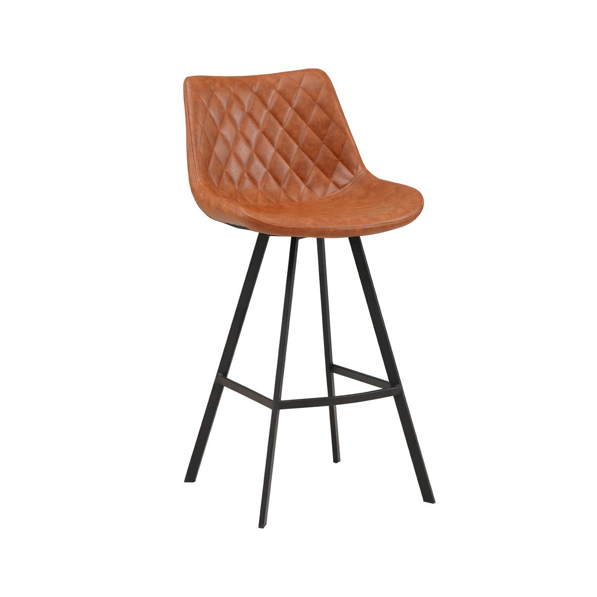 Taburete Juno Dimehouse Cognac L x An x Al 86x56x56 Imitación cuero Blanco, vista frontal en diagonal