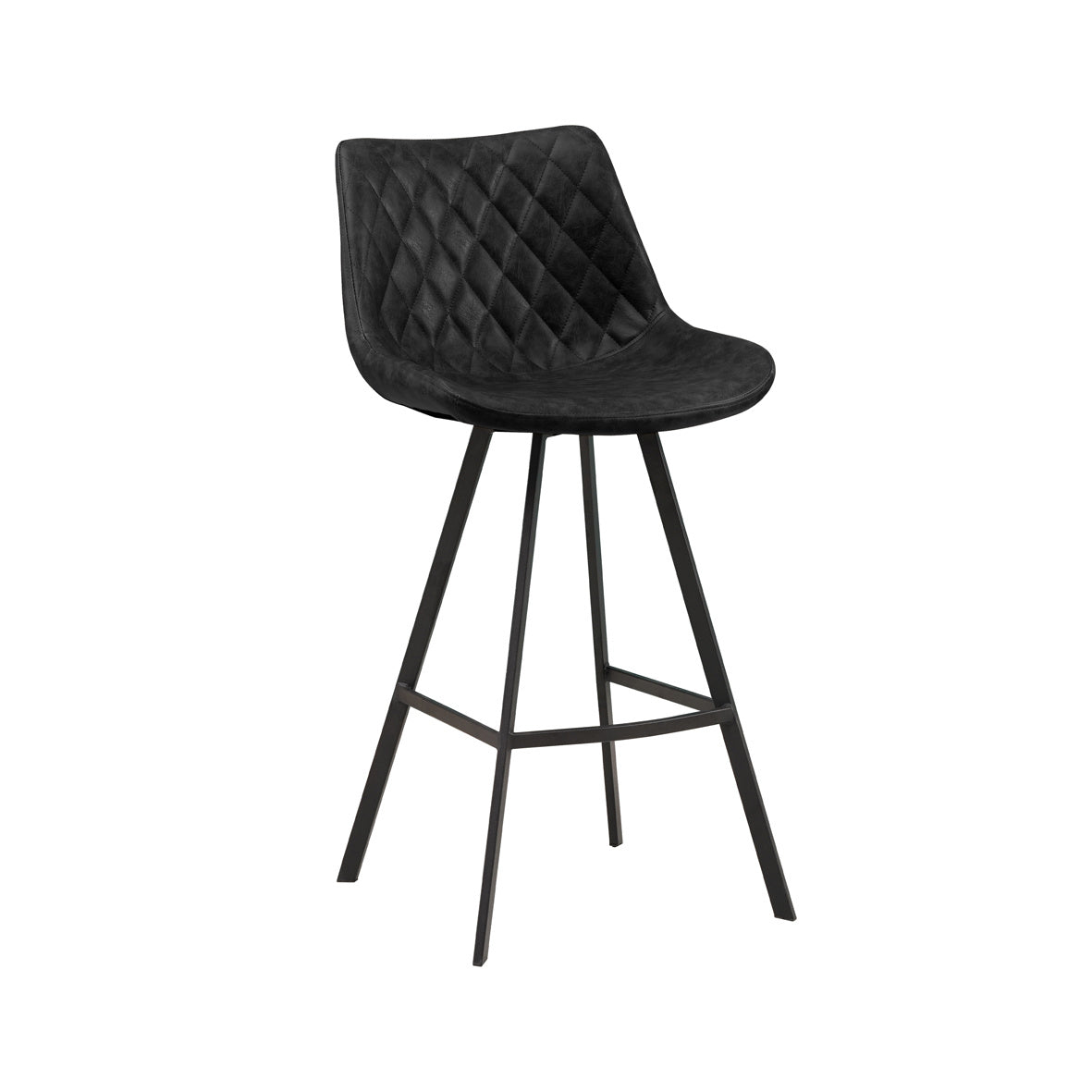Taburete Juno Dimehouse Negro L x An x Al 86x56x56 Imitación cuero Blanco foto vista frontal diagonal