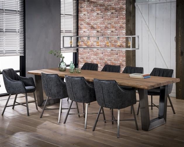 Mesa de comedor Tristan DH Interior Acacia L x An x Al 308x117x10 Madera de acacia Fotografía atmosférica vista frontal en diagonal