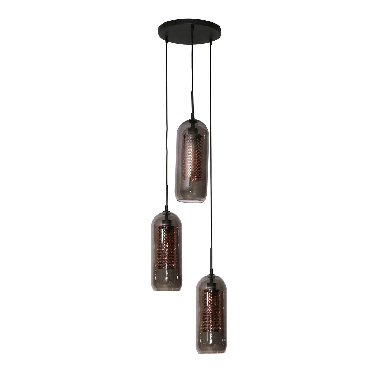 Lámpara colgante Amy DH Interior Negro L x An. x Al. 81x63x24 Metal Blanco foto vista frontal