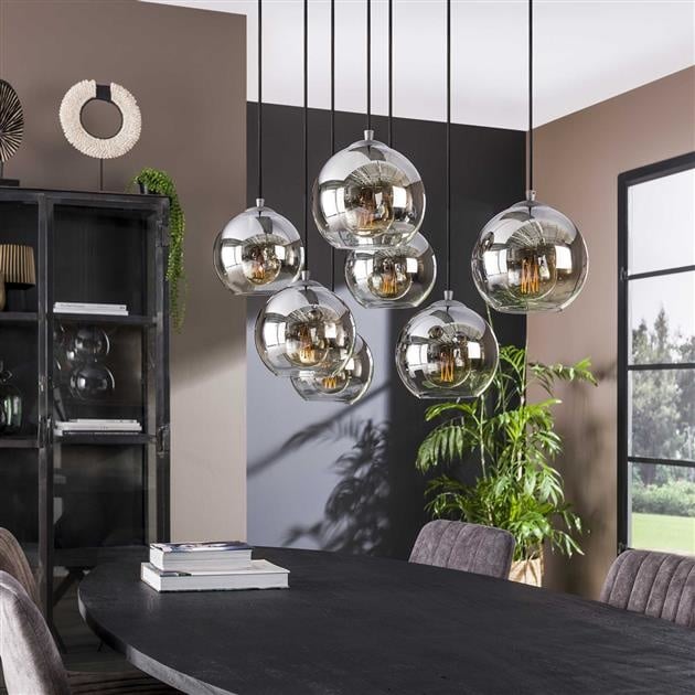 Lámpara colgante Juliette DH Interior Plata L x An. x Al. 116x48x33 Plata Foto ambiental vista frontal diagonal