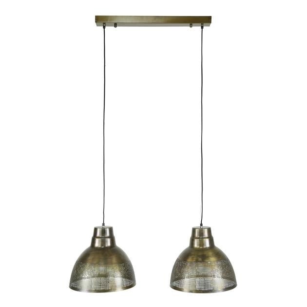 Lámpara colgante Luisa DH Interior Bronce L x An. x Al. 79x42x37 Bronce Blanco foto vista frontal