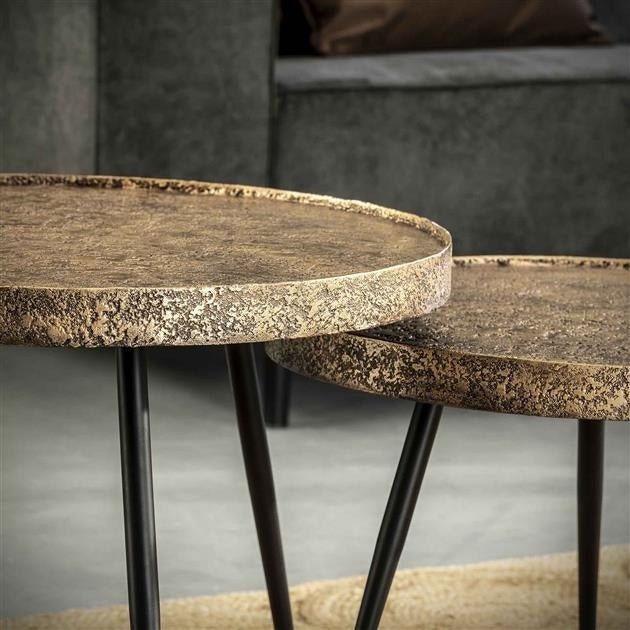 Mesa de centro Aron DH Interior Bronce L x An x Al 80x80x13 Bronce Foto atmosférica vista frontal en diagonal