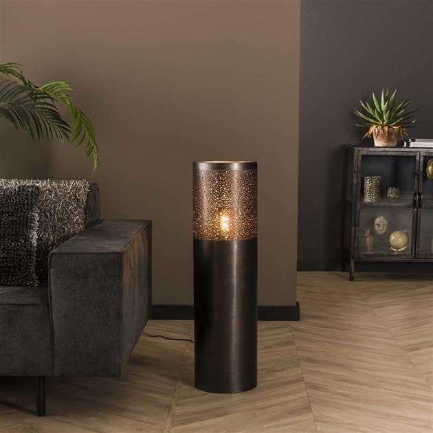 Lámpara de pie Eleanor Negro Níquel DH Interior Negro L x An. x Al. 96x30x30 Níquel Foto atmosférica vista frontal en diagonal