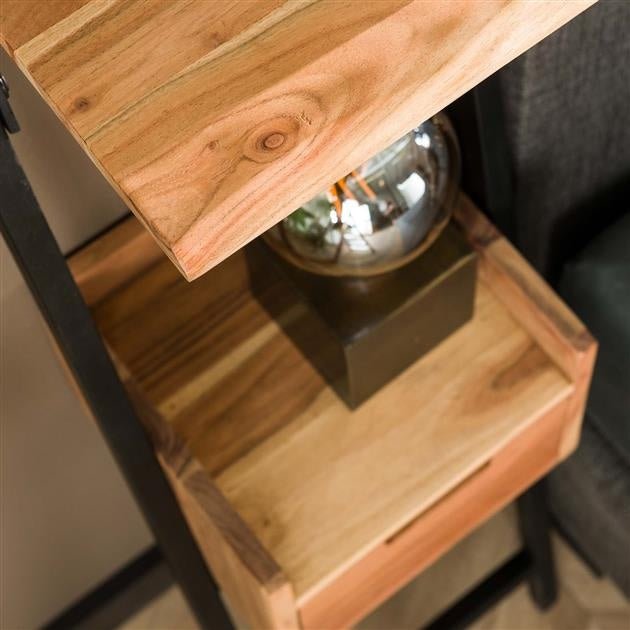 Mesita de noche Vanessa DH Interior Acacia L x An x Al 140x30x25 Madera de acacia Detalle de fotografía ambiental