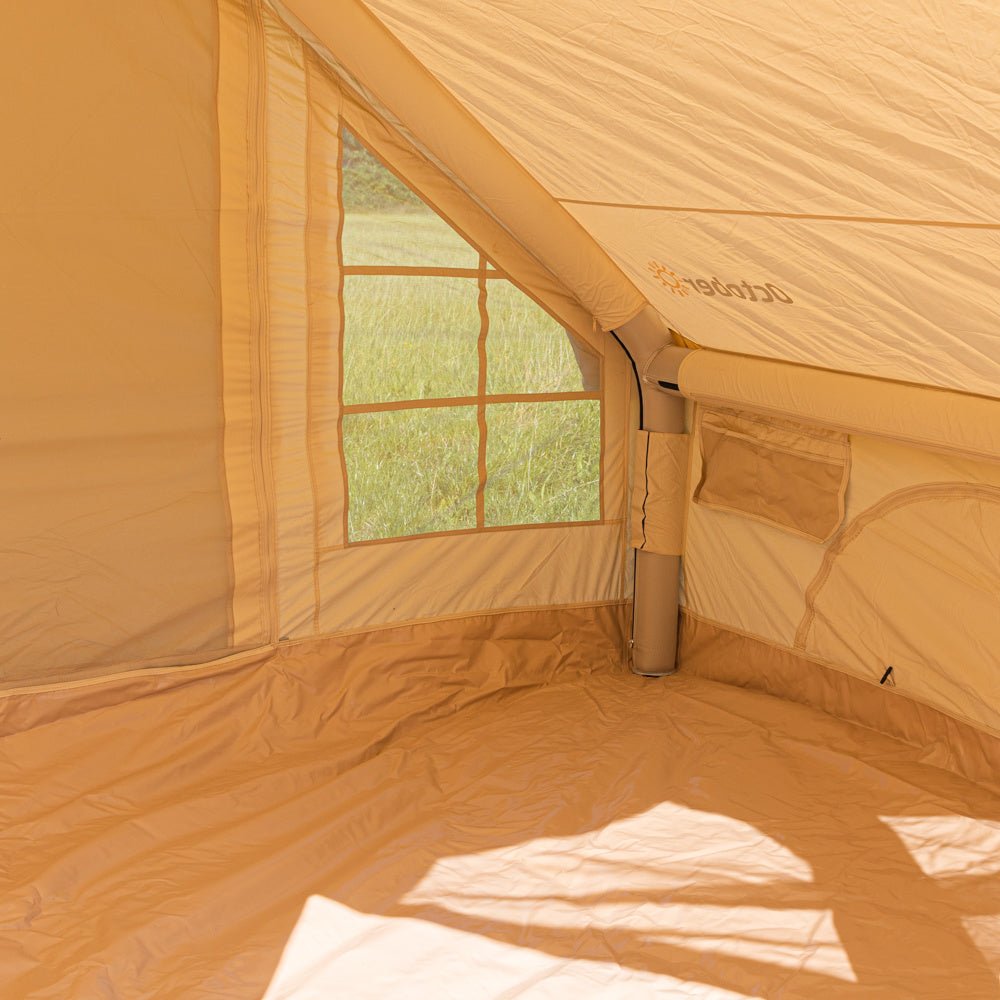 Tienda de campaña cuatro personas hinchable beige 300x200x210 cm Dimehouse Beige L x An x Al 75x48x38 Algodón Atmósfera foto diferente