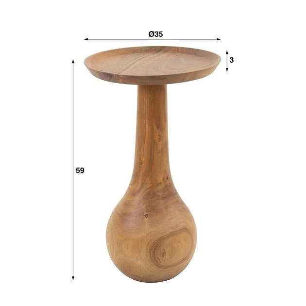 Mesa auxiliar Doja DH Interior Acacia L x An x Al 39x37x11 Madera de acacia Blanco indicación del tamaño de la foto