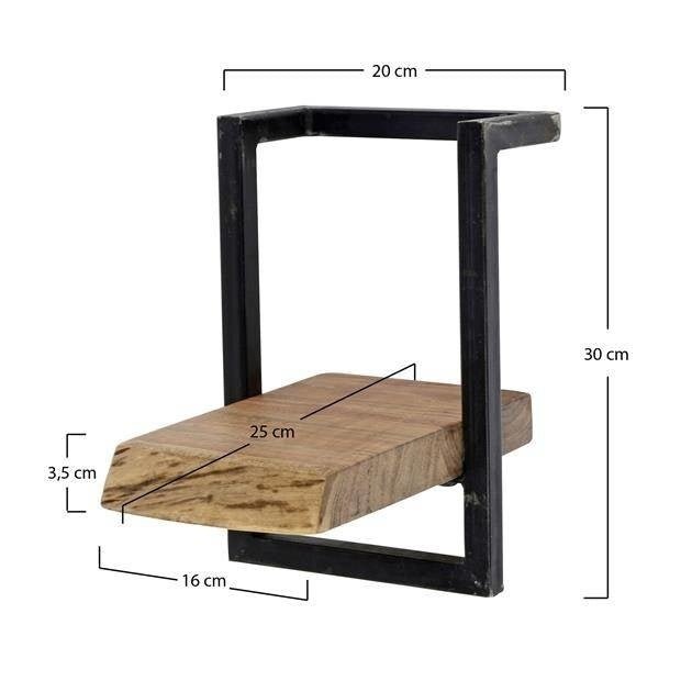 Estante de pared Aberdeen DH Interior Acacia L x An x Al 32x24x12 Madera de acacia Blanco indicación del tamaño de la foto