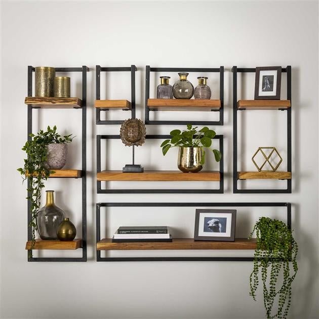 Estante de pared Aberdeen DH Interior Acacia L x An x Al 104x36x13 Madera de acacia Foto atmosférica vista frontal