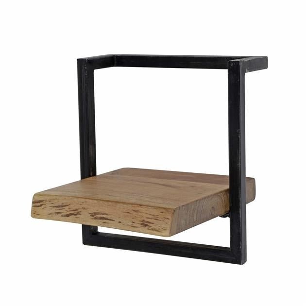 Estante de pared Aberdeen DH Interior Acacia L x An x Al 33x31x12 Madera de acacia Blanco foto vista frontal diagonal