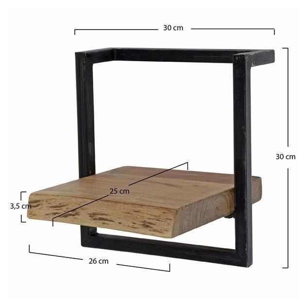Estante de pared Aberdeen DH Interior Acacia L x An x Al 33x31x12 Madera de acacia Blanco indicación del tamaño de la foto