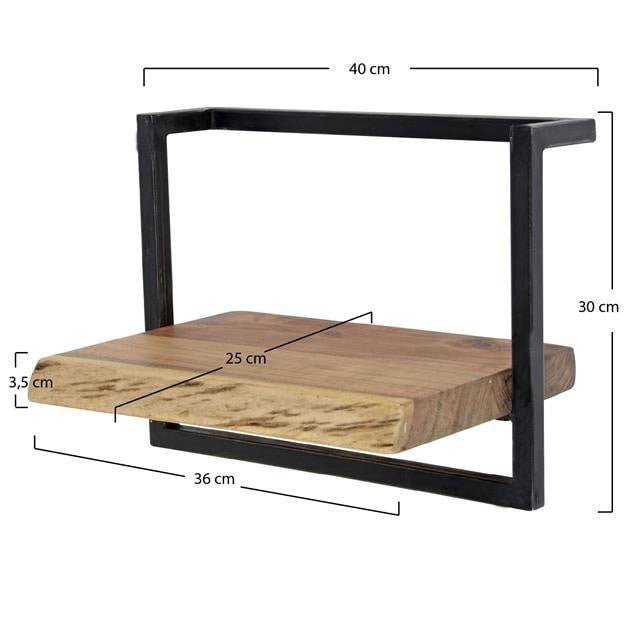 Estante de pared Aberdeen DH Interior Acacia L x An x Al 41x33x12 Madera de acacia Blanco indicación del tamaño de la foto