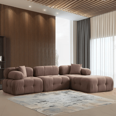 Modular Bank 3 plazas con Cappuccino Hocker Doblo
