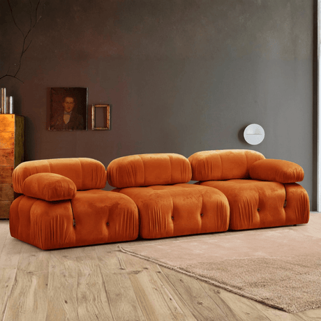 Modular Bank Bubble Velvet Oranje