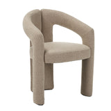 Diseño Silla de Comedor Color Arena Bouclé Marrón - Tejido Completo 