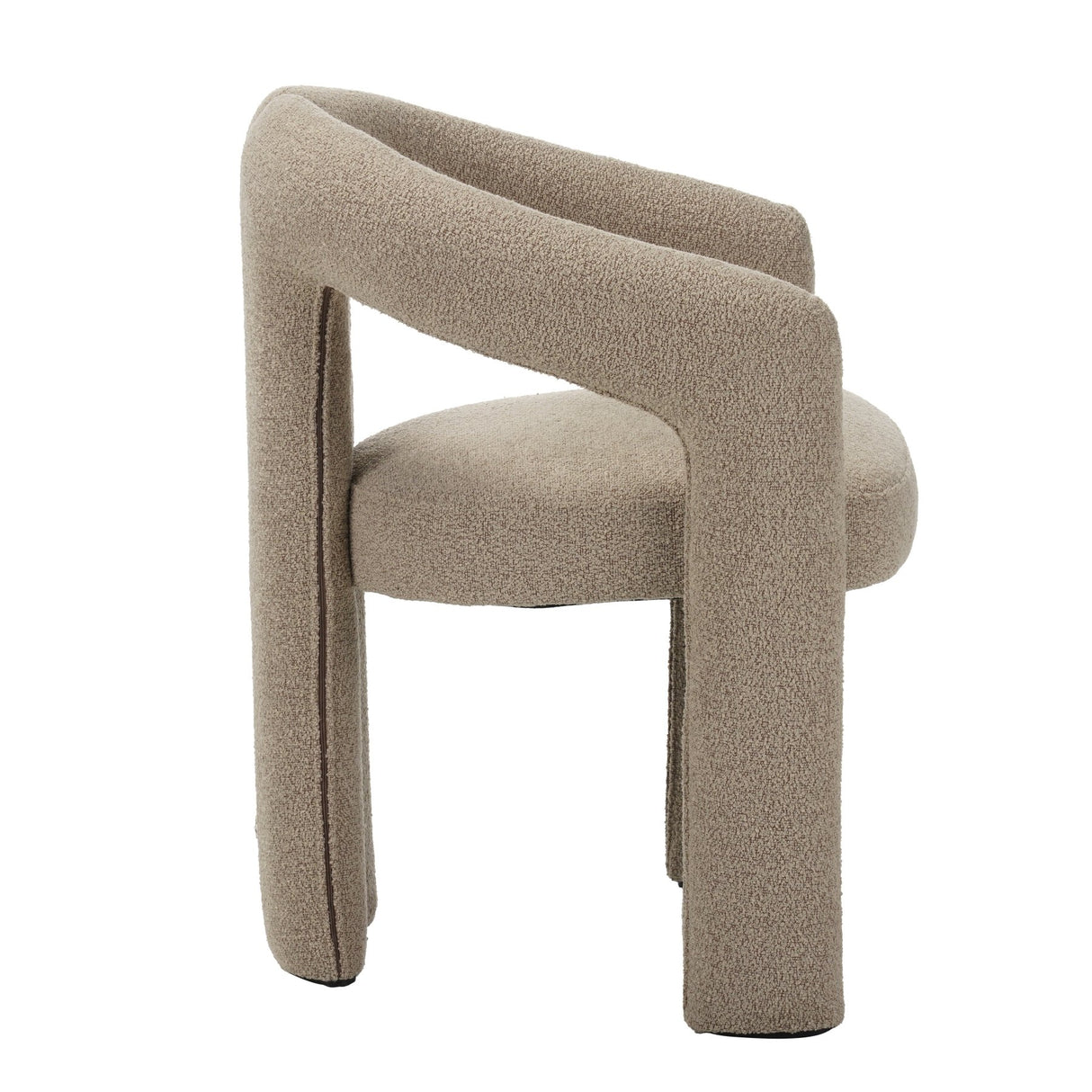 Diseño Silla de Comedor Color Arena Bouclé Marrón - Tejido Completo 