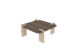 Mesa de centro Afrolli nogal travertino 90 x 90 cm Nogal, travertino Madera revestida de melamina