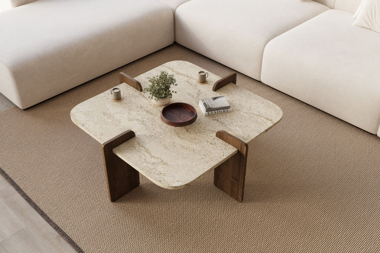 Poalla - Travertino, Nogal Travertino Nogal 100% Aglomerado RECUBIERTO DE MELAMINA