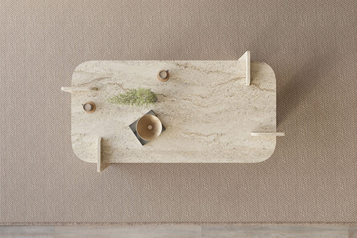 Lovge salontafel travertinlook 120 x 60 cm Gemelamineerd houtcomposiet