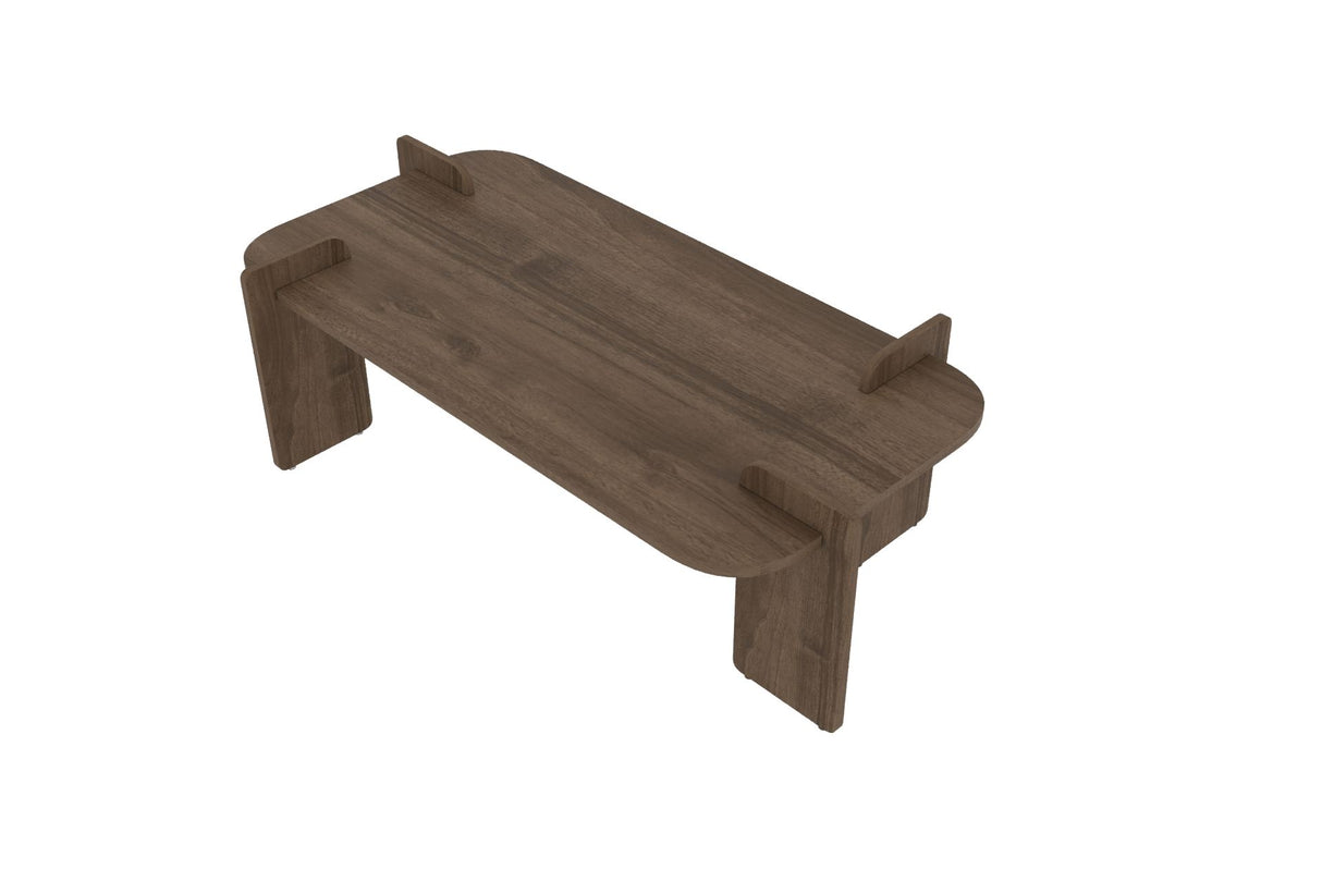 Mesa de centro Lovge nogal 120 x 60 cm compuesto de madera revestida de melamina