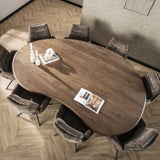 Eettafels - Organisch Vormige Eettafel Alo Acaciahout Bruin 240x160 cm - Dimehouse
