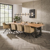 Mesa de comedor de tronco de árbol industrial Tristan Acaciahout 300x100