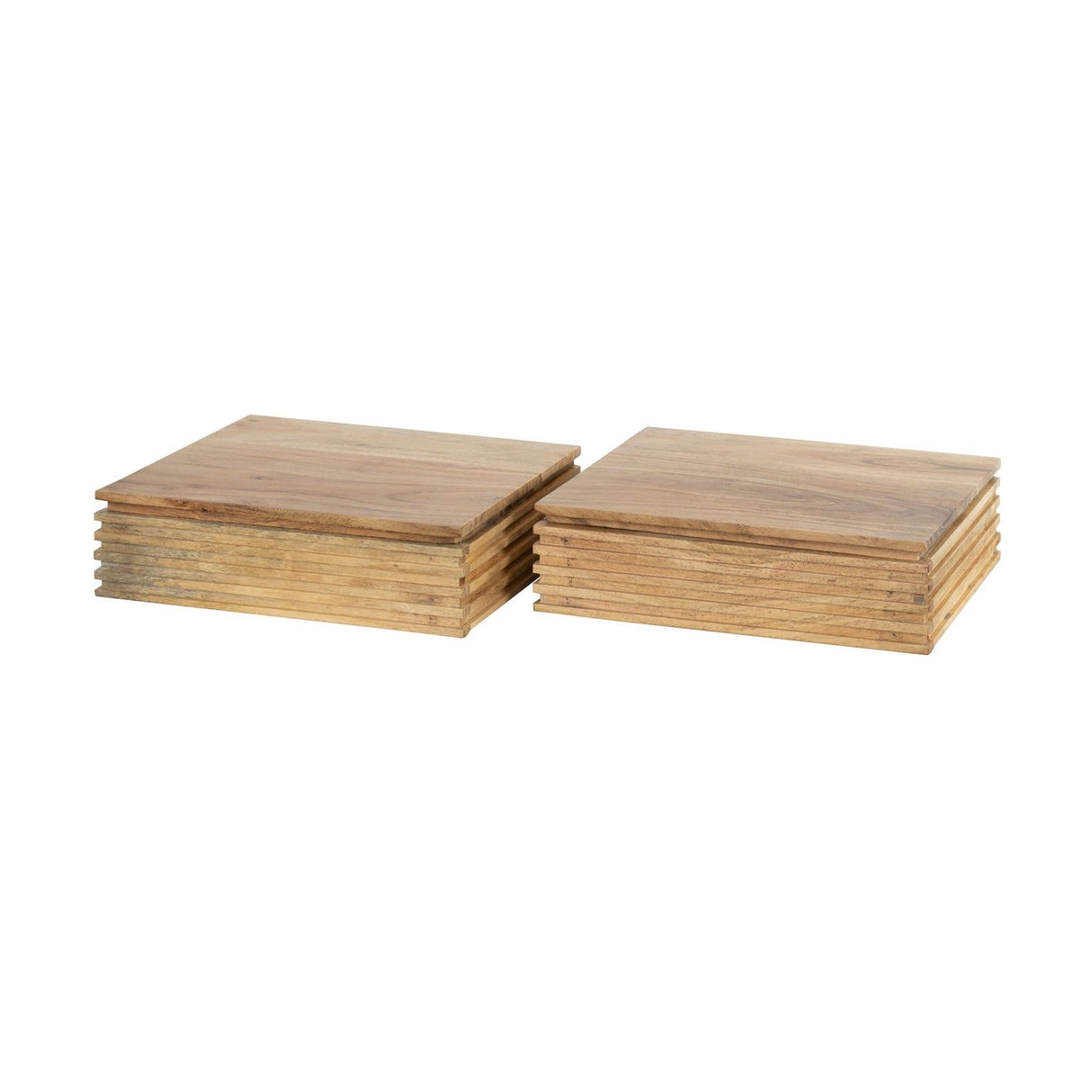 Avela XS Mesita de noche de 1 cajón de madera maciza de acacia conjunto de 2 