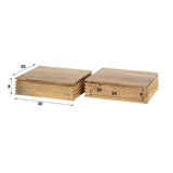 Avela XS Mesita de noche de 1 cajón de madera maciza de acacia conjunto de 2 
