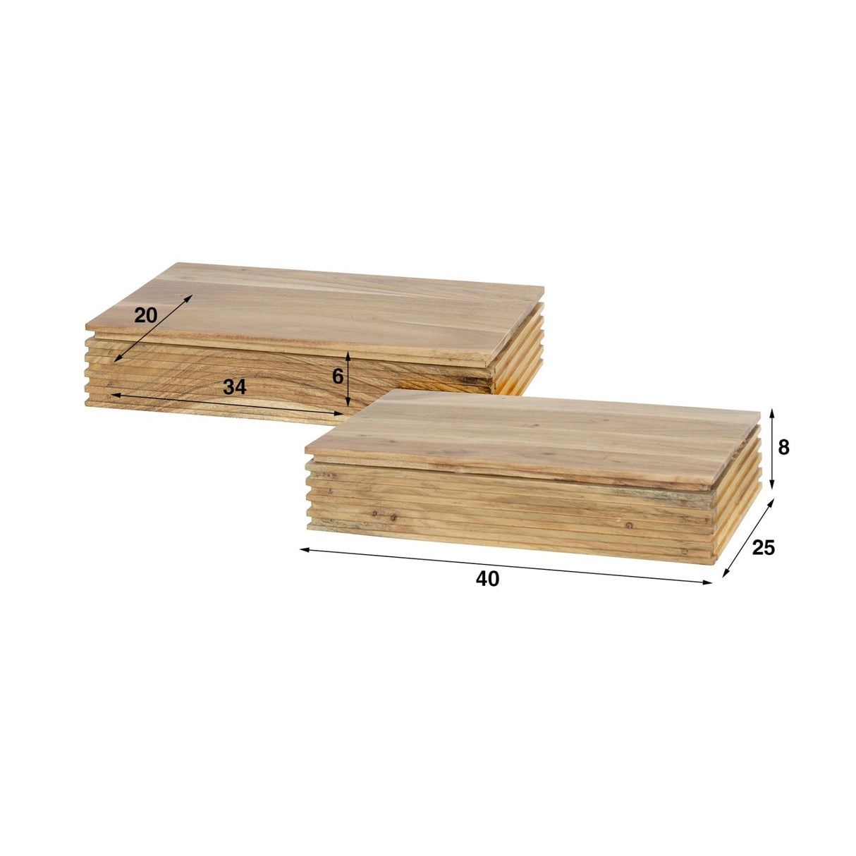 Nachtkastjes Arlo Set van 2 – Massief Acacia met Lade
