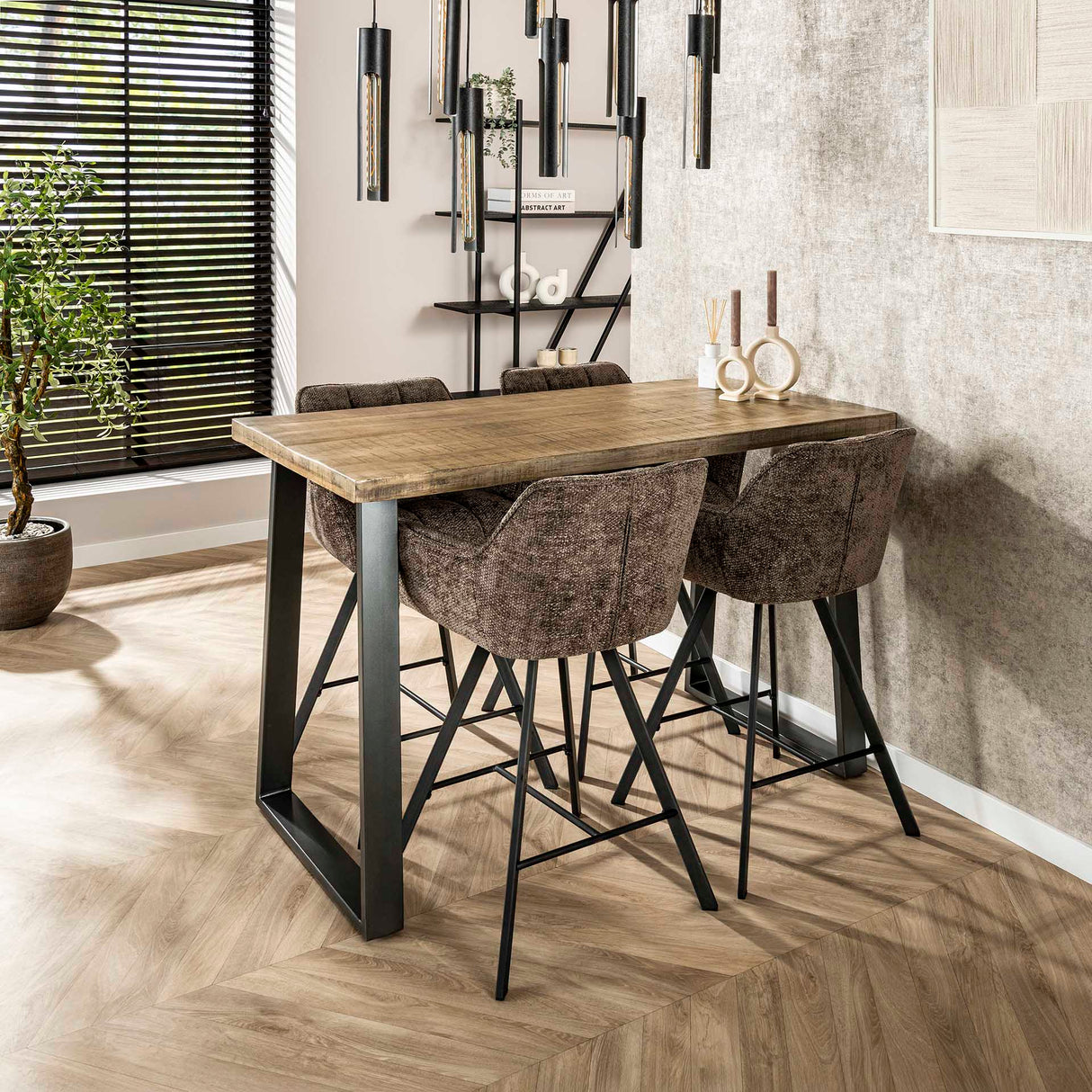 Bartafels - Industriële Bartafel Mangohout Wyatt Blank 135x70 cm - Dimehouse