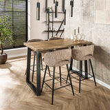 Bartafels - Industriële Bartafel Mangohout Wyatt Blank 135x70 cm - Dimehouse