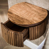 Mesita de noche flotante Curve con 1 cajón Madera de mango arena 