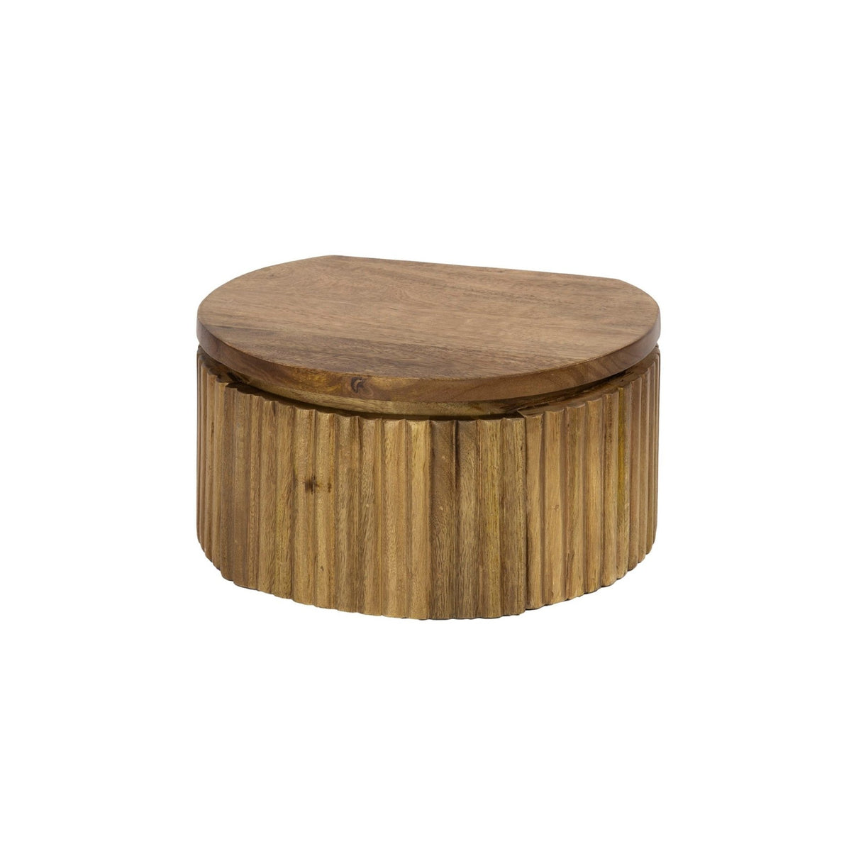 Mesita de noche flotante Curve con 1 cajón Madera de mango arena 