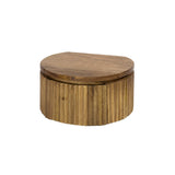Mesita de noche flotante Curve con 1 cajón Madera de mango arena 