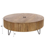 Mesa de centro redonda Madera de mango de 120 cm - Color arena 