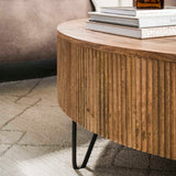 Mesa de centro redonda Madera de mango de 120 cm - Color arena 
