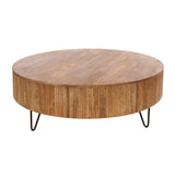 Mesa de centro redonda Madera de mango de 120 cm - Color arena 