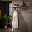 Percheros - Perchero de pared 8 - Madera de acacia Haaks River - Con estante para sombreros - Dimehouse