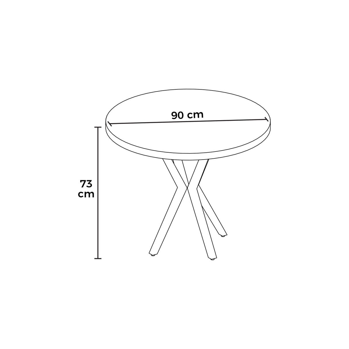 Mesa de comedor Agnes barroca negra ovalada 90 cm Compuesto de madera revestida de melamina
