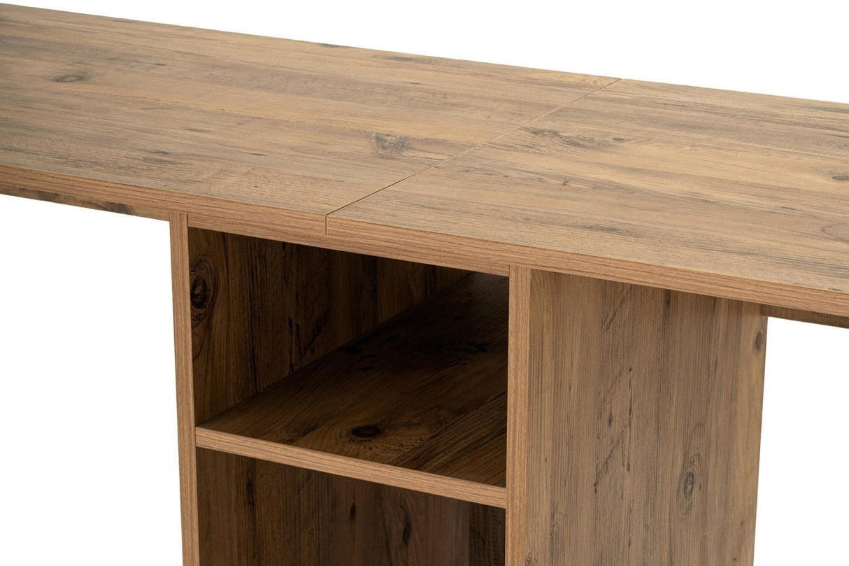 Bureaus - Studie bureau Twin Study Desk Melamine Atlantic Pine 240x60 Atlantic Pine Black - Dimehouse