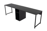 Bureaus - Bureau antraciet met zwart - 240x60 cm - Melamine - Twin - Dimehouse