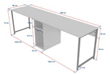 Bureaus - Bureau antraciet met zwart - 240x60 cm - Melamine - Twin - Dimehouse