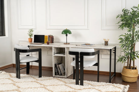 Escritorio de estudio Twin Escritorio de estudio Fresia Mármol Negro 240x60 cm Melamina