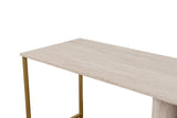 Bureaus - Studiebureau Twin Travertin Goud 240x60 cm Melamine - Dimehouse