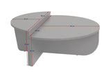 Mesa de centro redonda de madera de pino atlántico escalonada melamina 90 cm Orin 