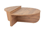 Mesa de centro redonda de madera de pino atlántico escalonada melamina 90 cm Orin 