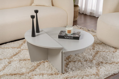 Salontafels - Ronde Salontafel Grijs Getrapt Melamine 90 cm Orin - Dimehouse